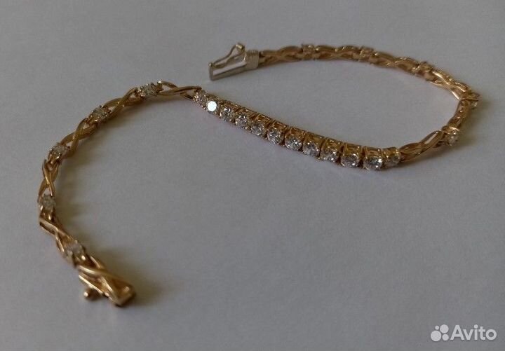 Золотой браслет с бриллиантами 585 проба