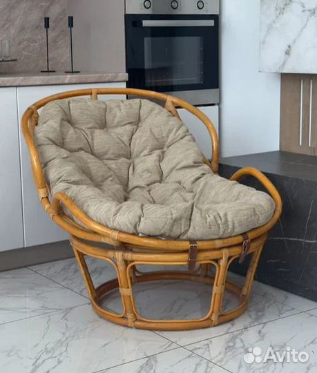 Кресло папасан из натурального ротанга