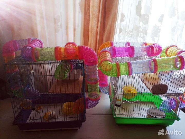 Клетка для хомяка с трубами