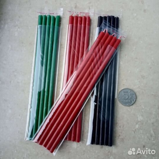 Набор Восковых свечей, цветные, 5 штук