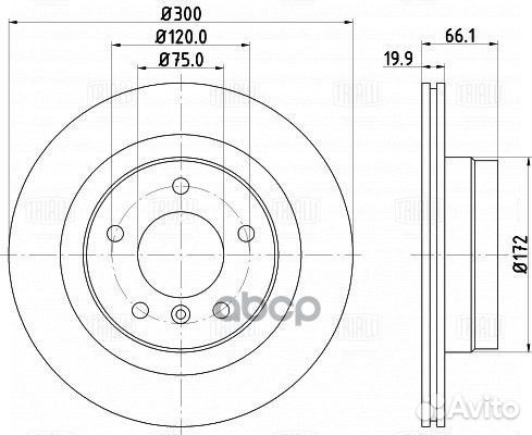 Диск тормозной задний 300x20/66-5x120 BMW