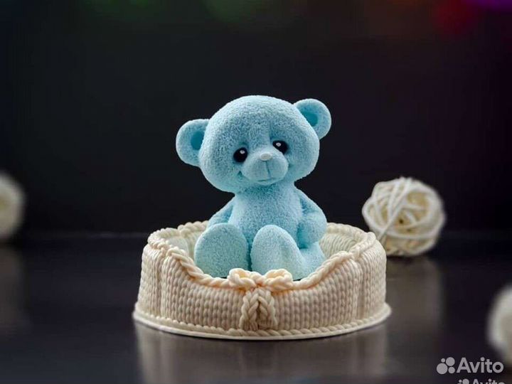 Мишка Бруно на лежанке. Мыло ручной работы