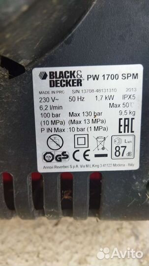 Мойка высокого давления black&decker