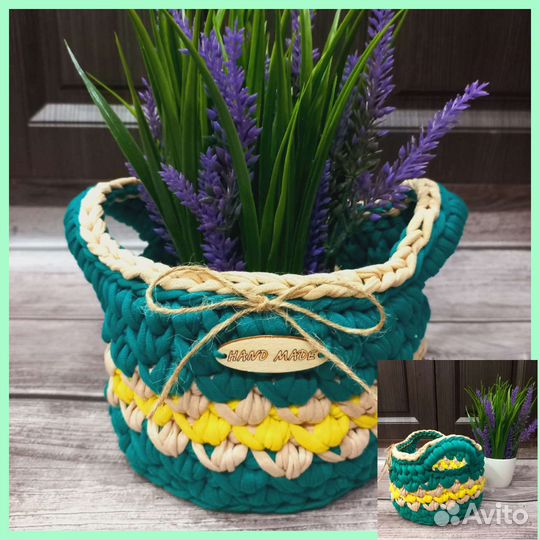 Корзинки из трикотажной пряжи