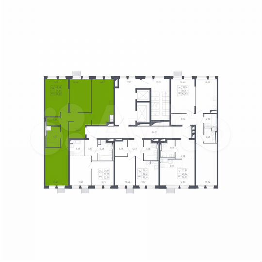 3-к. квартира, 79,8 м², 17/17 эт.