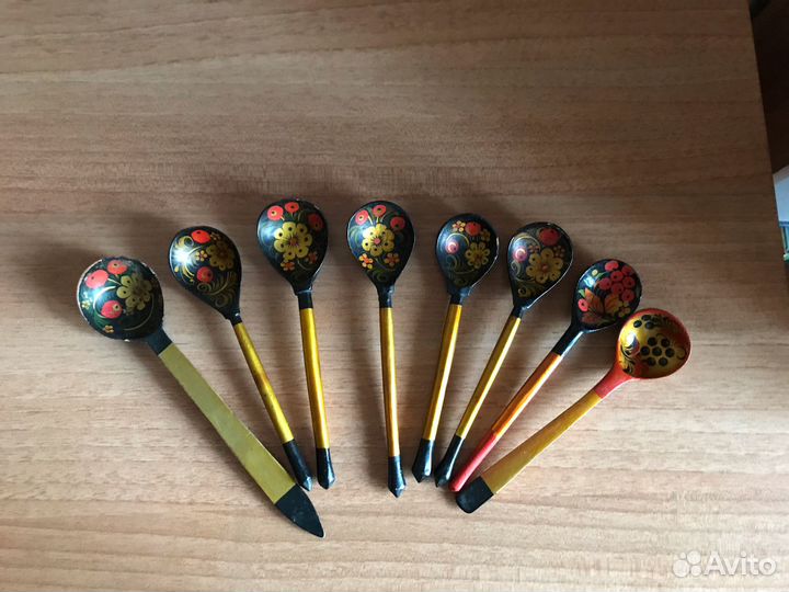 Набор деревянных ложек хохлома СССР
