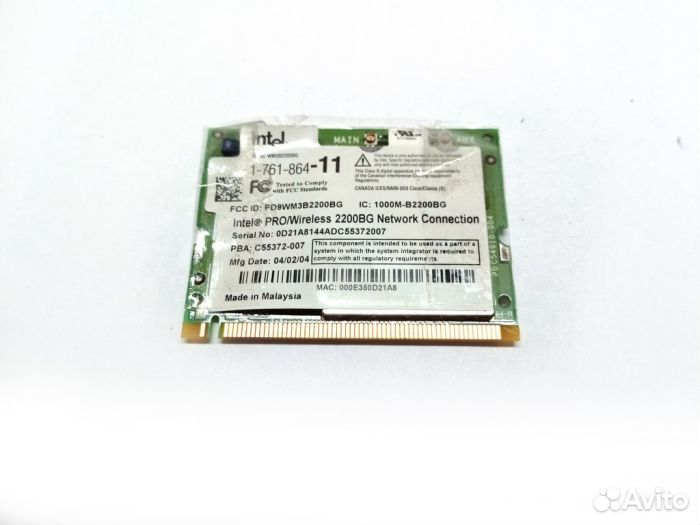 Плата WI-FI 1-761-864-11 нетбука sony PCG-TR3A (P