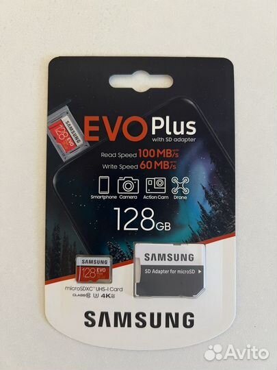 Карта памяти micro SD 128Gb Samsung Class10