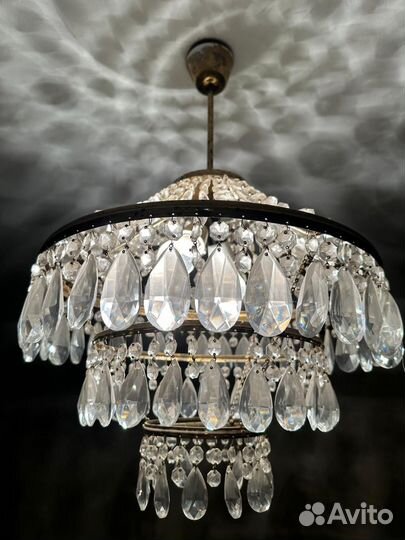 Люстра хрустальная винтаж Чехия