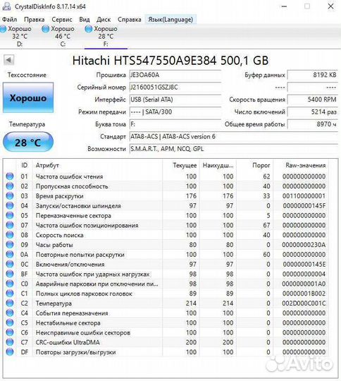 Жёсткие диски 2.5 со 100 здоровьем