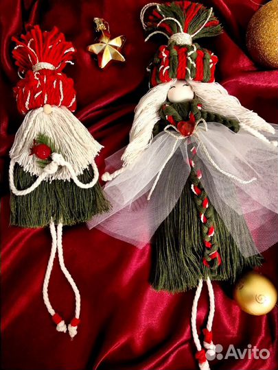 Новогодний подарок макраме 