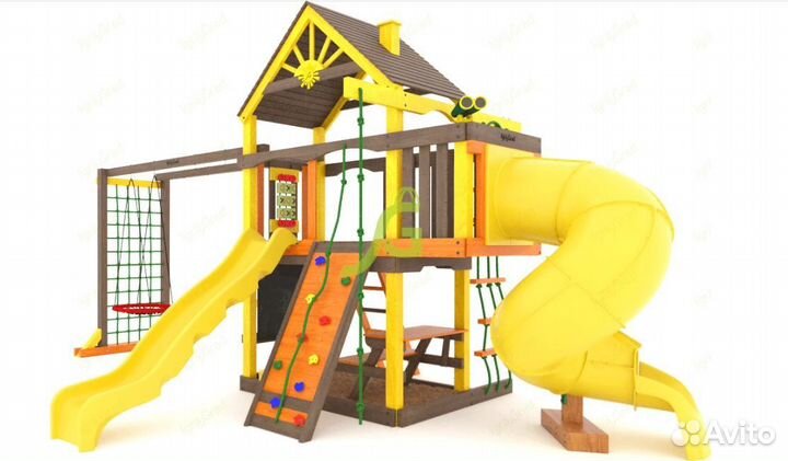 Игровая площадка Шато с трубой (Дерево) мод.2