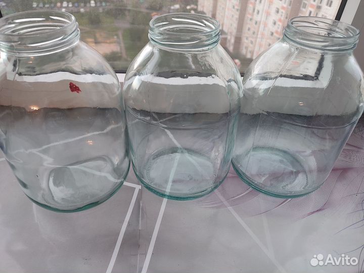 Стеклянные банки V разный, цена разная за 1шт