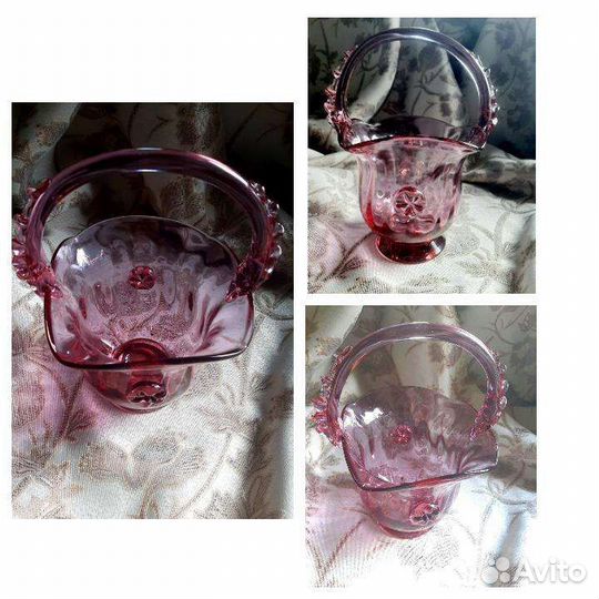 Вазы из цветного стекла, винтаж СССР