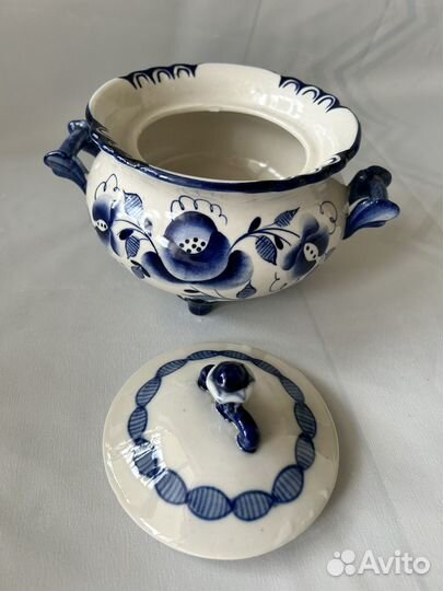 Горшок керамический сувенирный Гжель