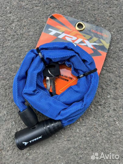 Замок велосипедный цепь синий