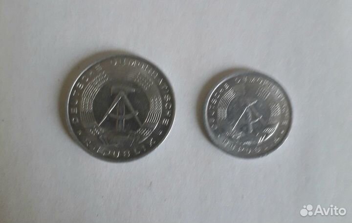 Монеты 10 пфеннингов,1 пфеннинг