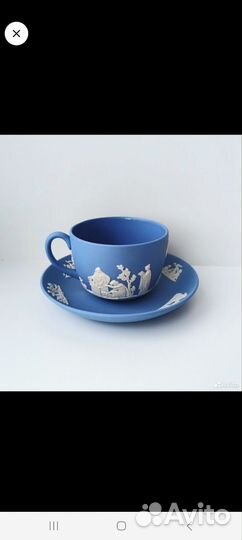 Wedgwood Jasperware Винтажная чашка с блюдцем