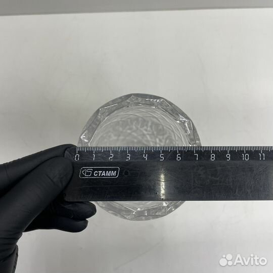 Хрустальная ваза вазочка гхз резное стекло