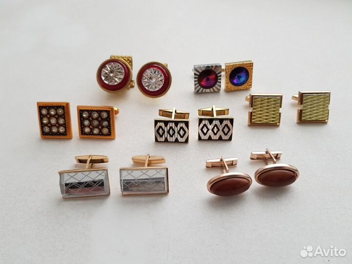 Запонки СССР. Украшение для мужчин. 7 пар. Разные