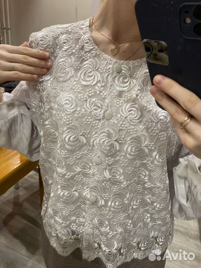 Винтажная кружевная блузка