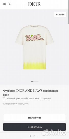 Футболка Dior & Kaws