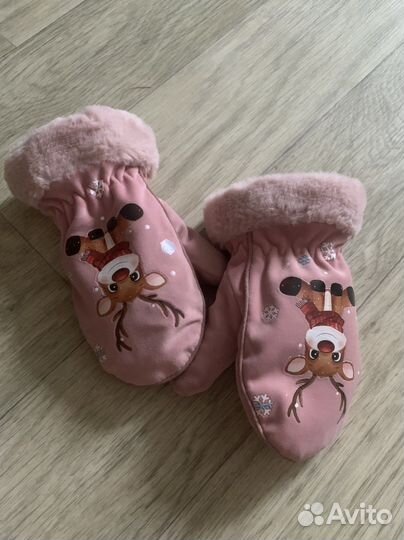 Варежки на меху 1-2 года