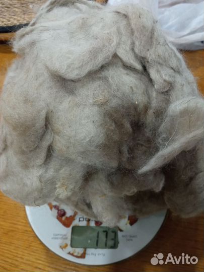 Козий пух серый и бежевый