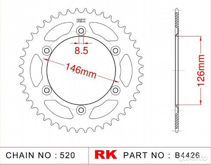 Звезда ведомая RK B4426-43 (JTR808-43)