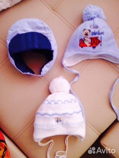 Фирменные шапочки осень-зима на мальчика 0-2 года
