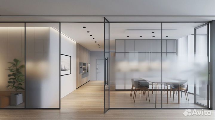 Стеклянная перегородка