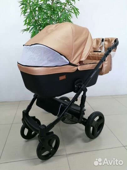 Коляска 3в1 Pituso Prestigio (эко-кожа/под золото)