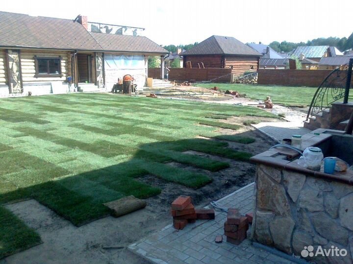 Рулонный газон от производителя. Укладка газона