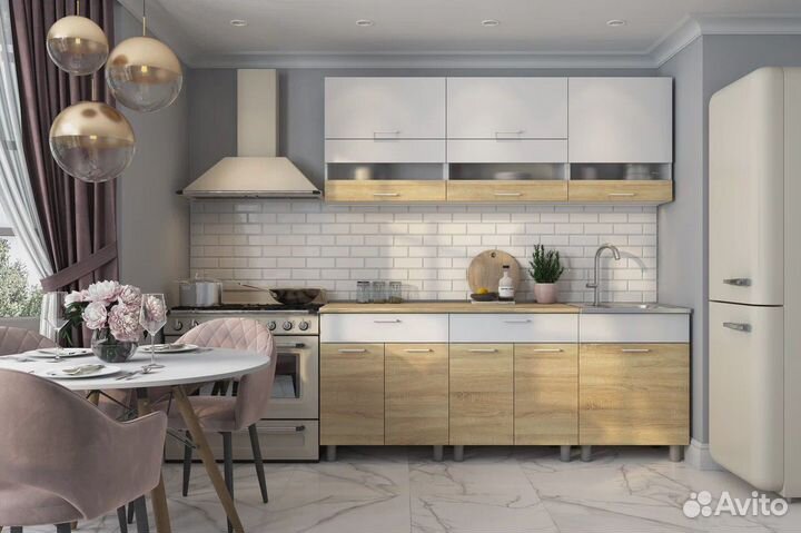 Кухня Берген готовая новая (со столешницей)