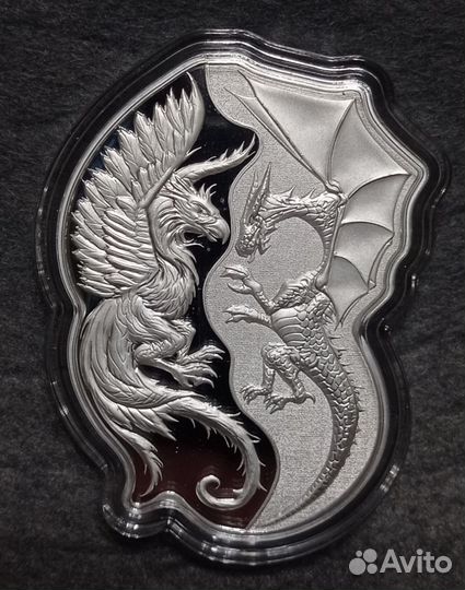 Монеты Соломоновы острова Дракон и Феникс Серебро