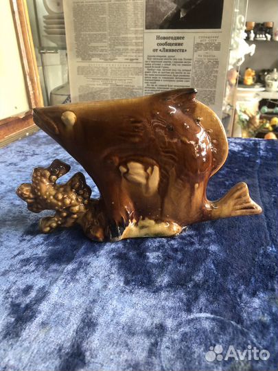 Статуэтка Рыба Майолика Обливная Керамика