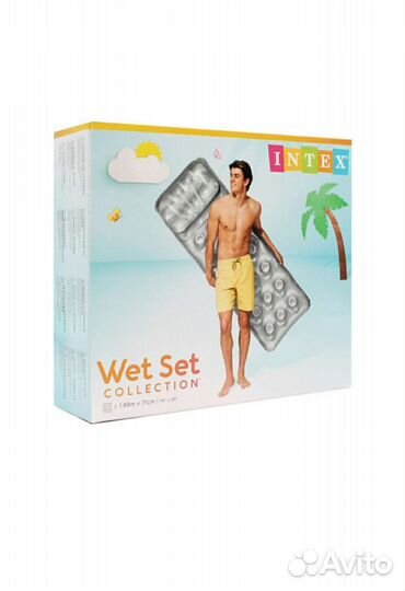 Надувной матрас для плавания с подголовником