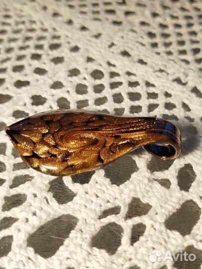 Подвеска-листок, муранское стекло (Италия)