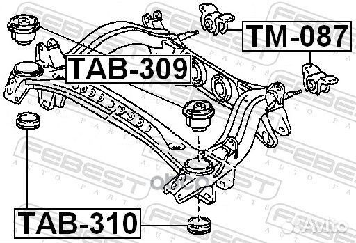 Подушка задней рамы TM-087 Febest