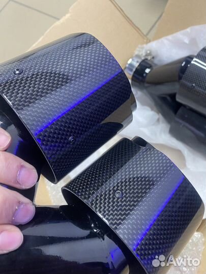 Насадка на глушитель BMW карбон, черный глянец