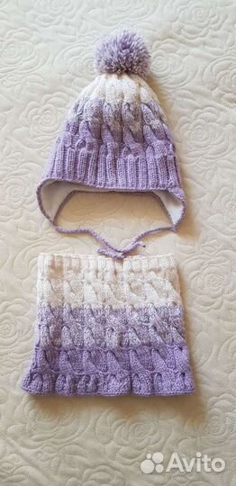 Зимний комплект шапка, снуд