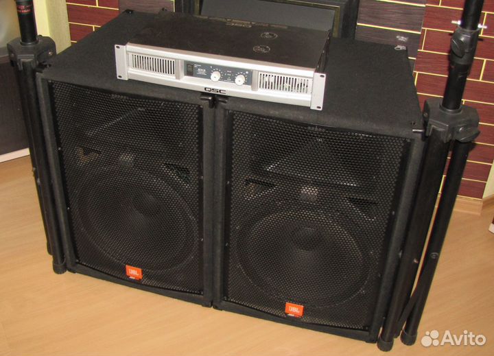 Колонки JBL Pro 1000-2000W JRX115 Усилитель Стойки