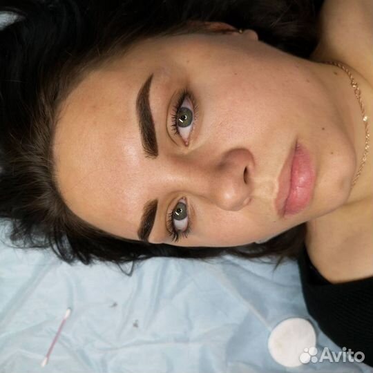 Пудровые брови, напыление