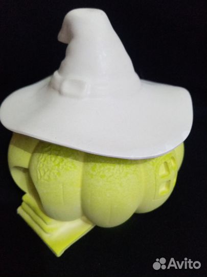 Гипсовая шкатулка (или подсвечник) Тыква-домик