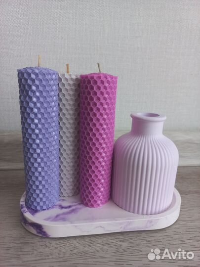 Набор из гипса+свечи