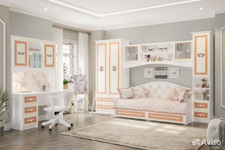 Гарнитур мебели Алиса в детскую девочки