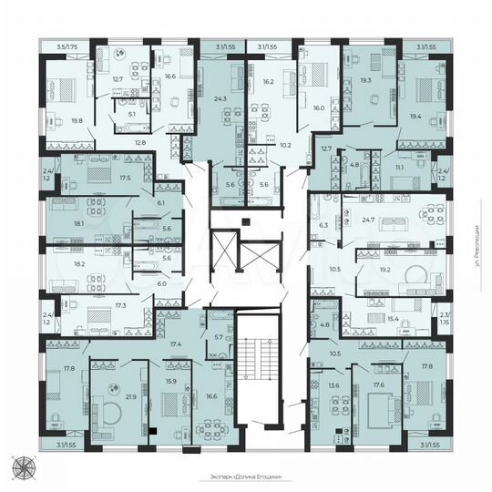 2-к. квартира, 68,4 м², 18/25 эт.