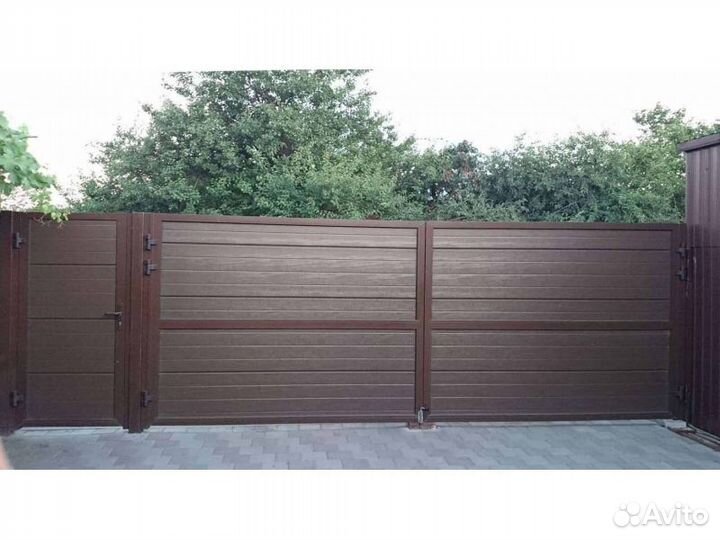 Ворота Въездные Распашные С калиткой