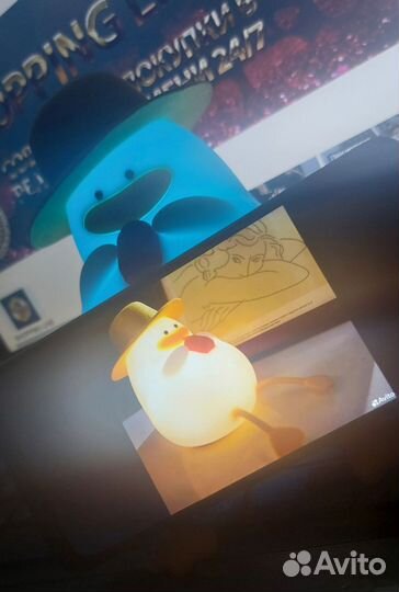 Ночник детский силиконовая уточка светильник