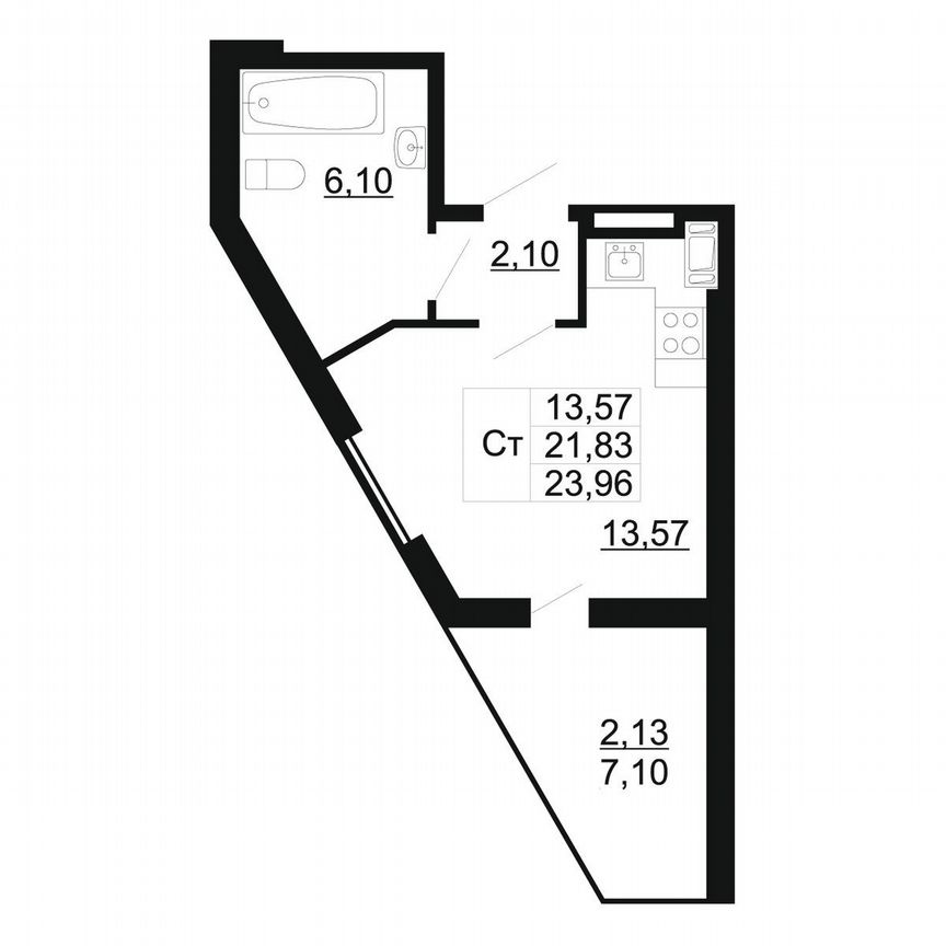 Квартира-студия, 24 м², 6/11 эт.